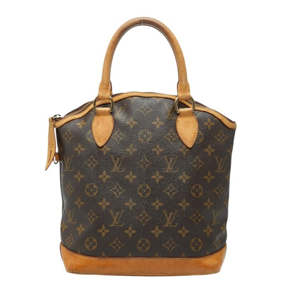 Louis Vuitton Monogram Lockit Handbag Brown Leather
